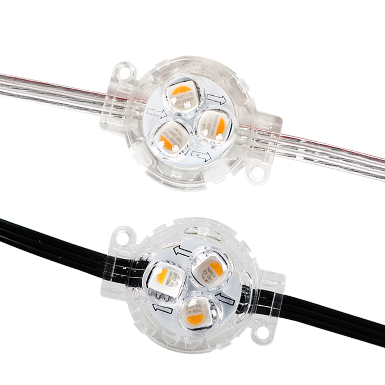 SHIJI Permanent Holiday Christmas Lights Track 30mm RGB RGBW UCS2904 12V Digital LED Pixel Dot Light Outdoor String Light
