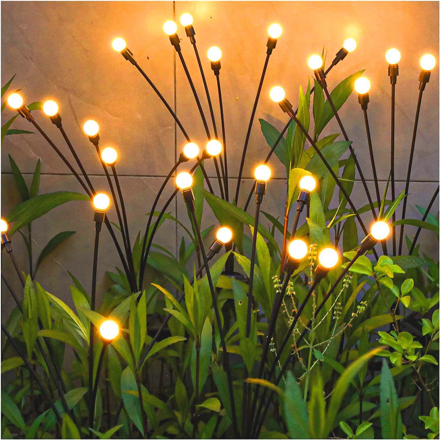 IP44 IP65 Waterproof Sun-Powered Firefly Solar Garden Light 70cm Pathway with 6 8 10 LED Landscape Patios Lawns Weddings Parties