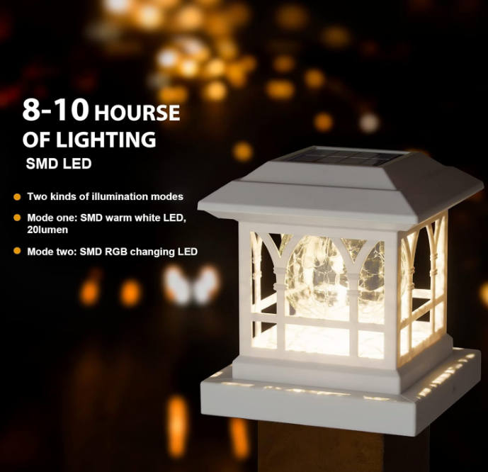 New Solar Post Cap Light Led Garden Fence Light Crack