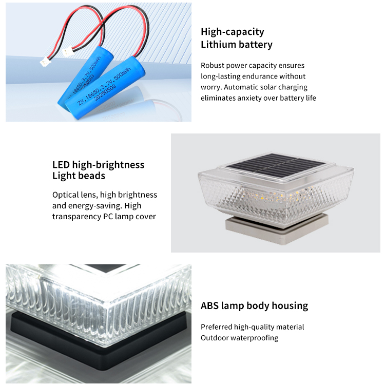 Auto Light Control Weatherproof IP65 Warm White LED Solar Pillar Light for Driveway &amp; Hotel Waterproof Design