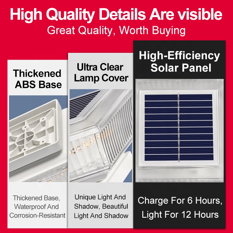 Solar Column Post Light Warm Light IP65 Waterproof Outdoor Square Cap Lamp For Garden Fence Landscape