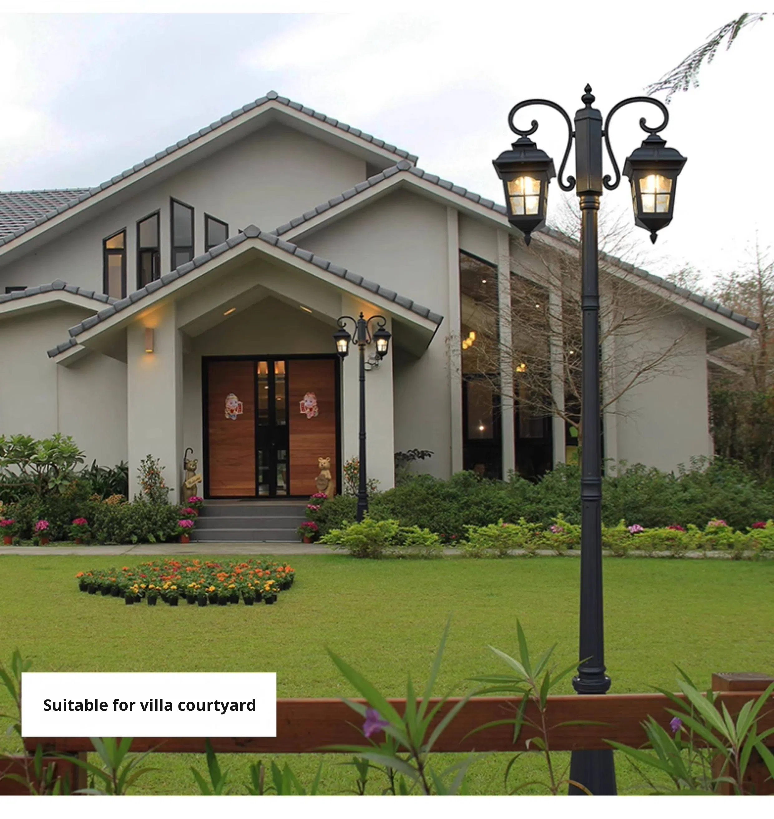 European Outdoor Garden Lights Waterproof 3-Meter LED Solar Garden Lights for Gardens Villas Roadscapes and Landscape Lighting