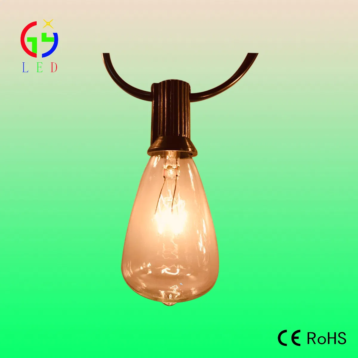 Clear St40 Old Filament Bulb String Light Commercial Grade Outdoor Lighting