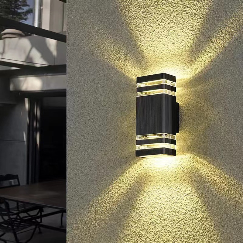Outside Square Up And Down Lights Outdoor Wall Light Sconce Aluminum Waterproof LED Outdoor Wall Lamps For Wall Patio