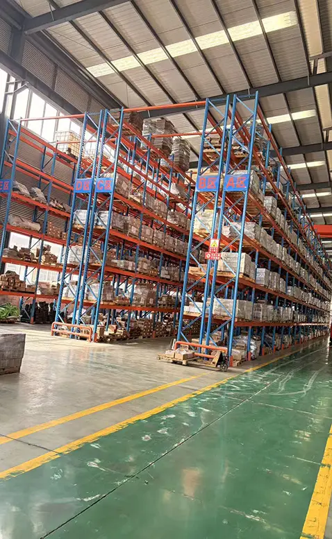 Drive-in pallet racking for high-density warehouse storage