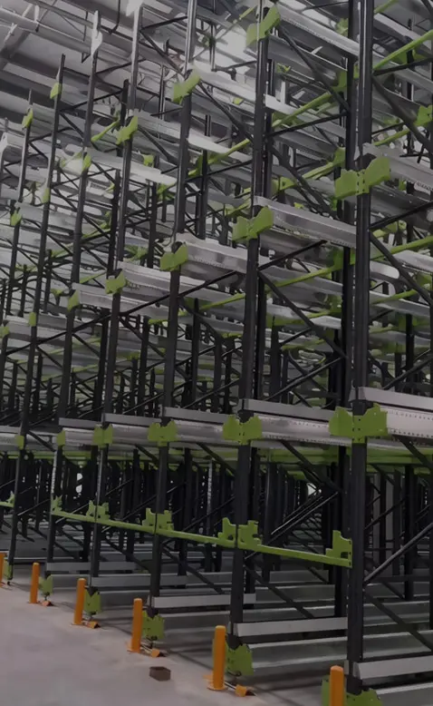 Shuttle racking system for dense pallet storage