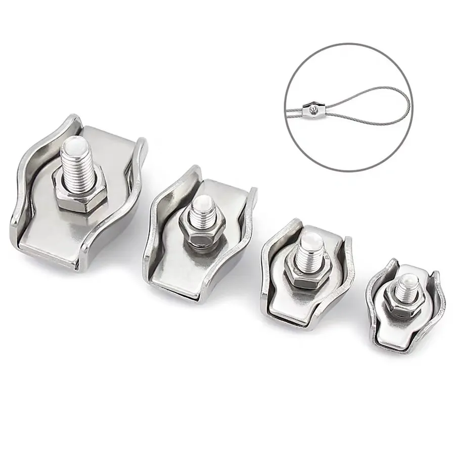 Heavy Duty Stainless Steel Wire Rope Clip Cable Clamp for Steel Wire Rope and Brake Cable