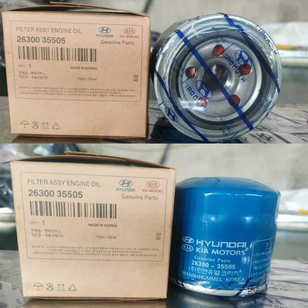 فلتر زيت هواء وقود وكابينة للسيارات 26300-35503 26300-35504 26300-35505 26300-2y500 قطع غيار محركات السيارات ملحقات سيارات أصلية فلتر زيت أصلي لكيا وهيونداي