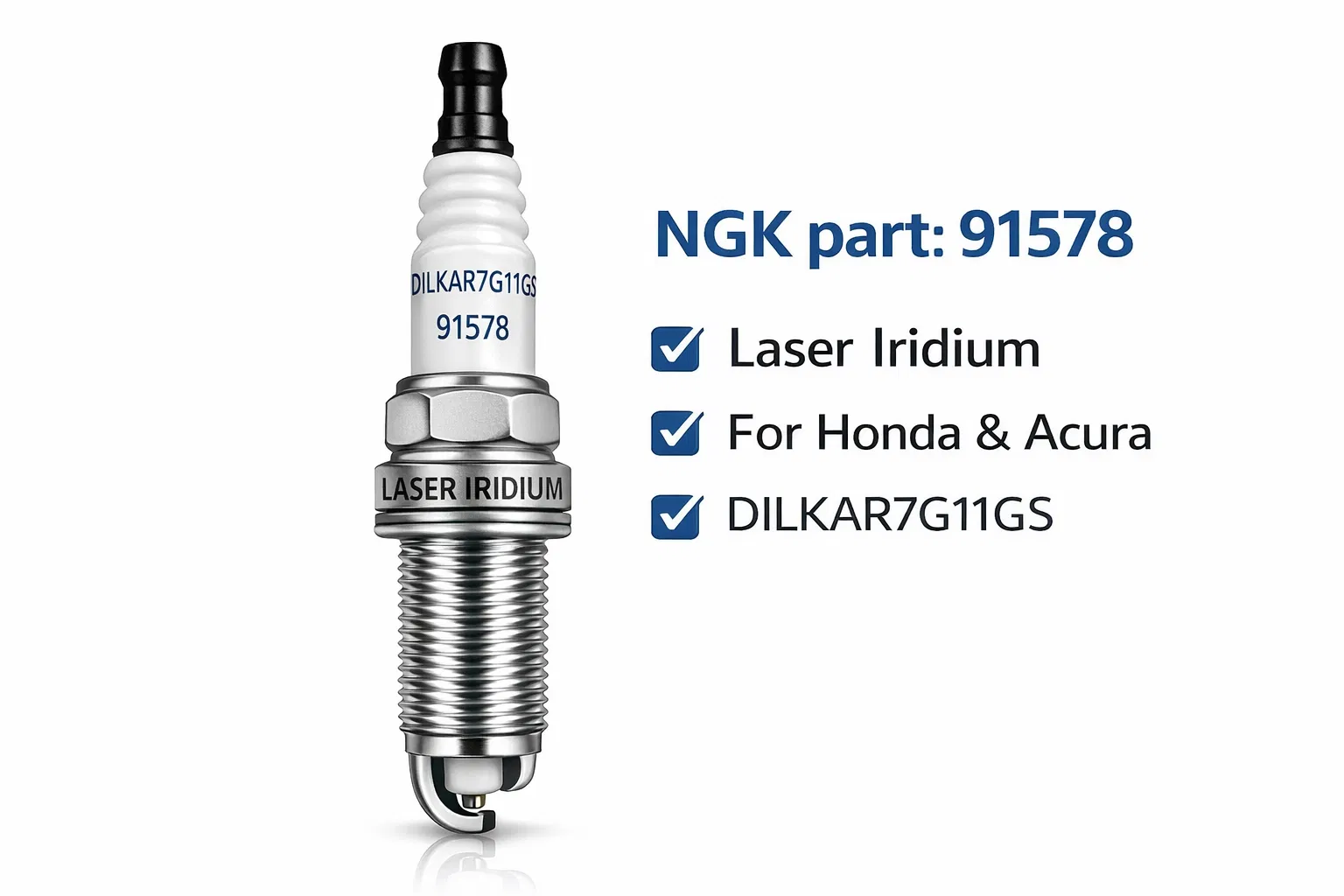 Dilkar7g11GS 91578 12290-5A2-A01 استبدال شمعات الإشعال إيريديوم لقطع غيار محرك هوندا أكورا