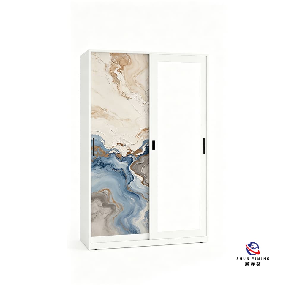 Large Capacity Printed Steel Wardrobe, Multi-functional Metal Clothes Organizer Cabinet with High Definition Print