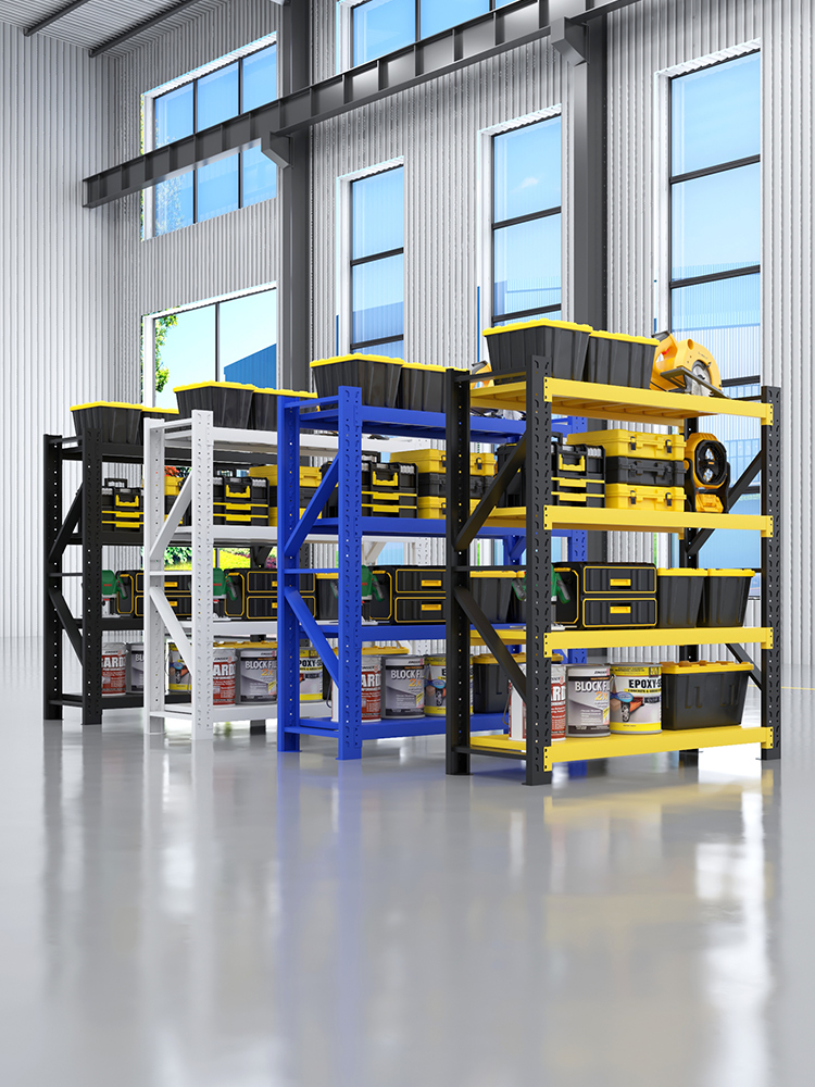 Racking Adjustable Metal Boltless Shelf and Racks Warehouse Storage Medium Duty Metal Rack Shelf