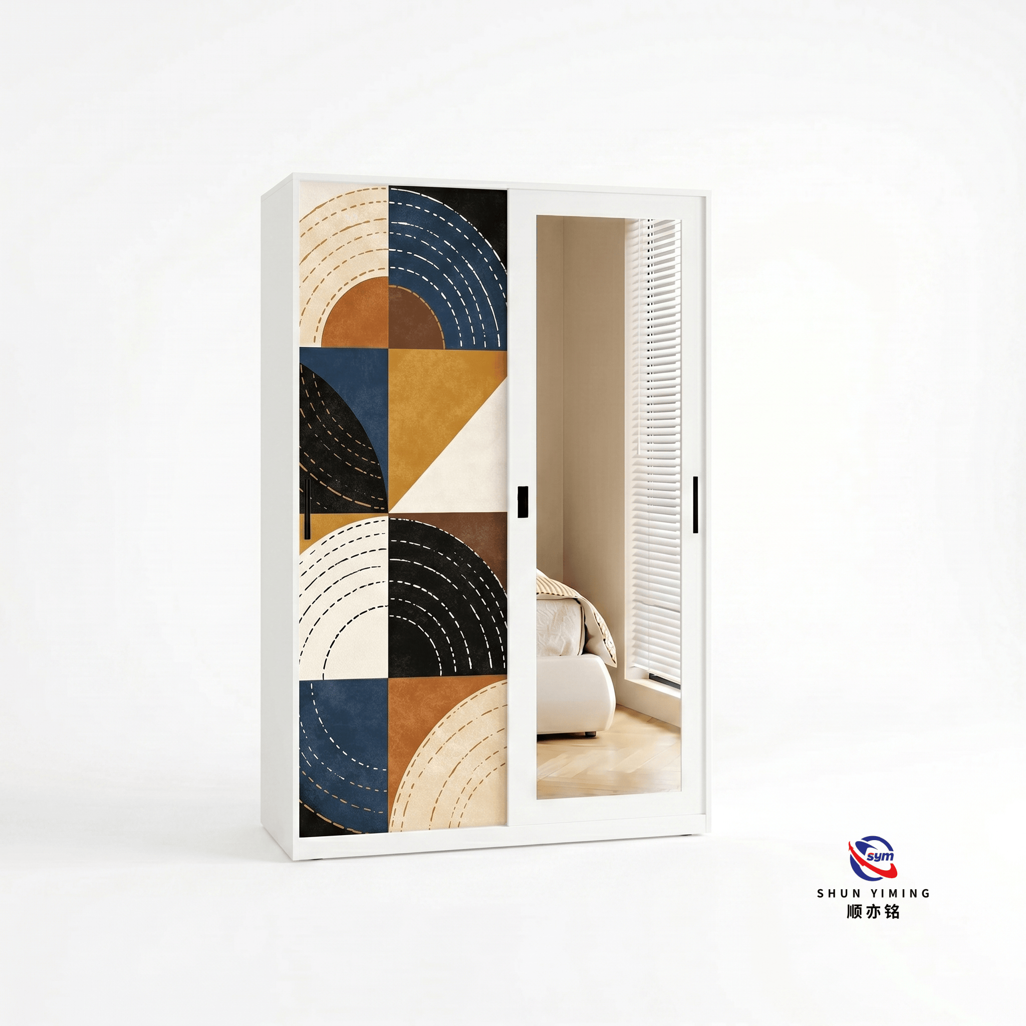 Stylish Floral Printed Steel Clothes Cabinet, Heavy Duty Metal Wardrobe with Custom Graphic Doors for Home Bedroom