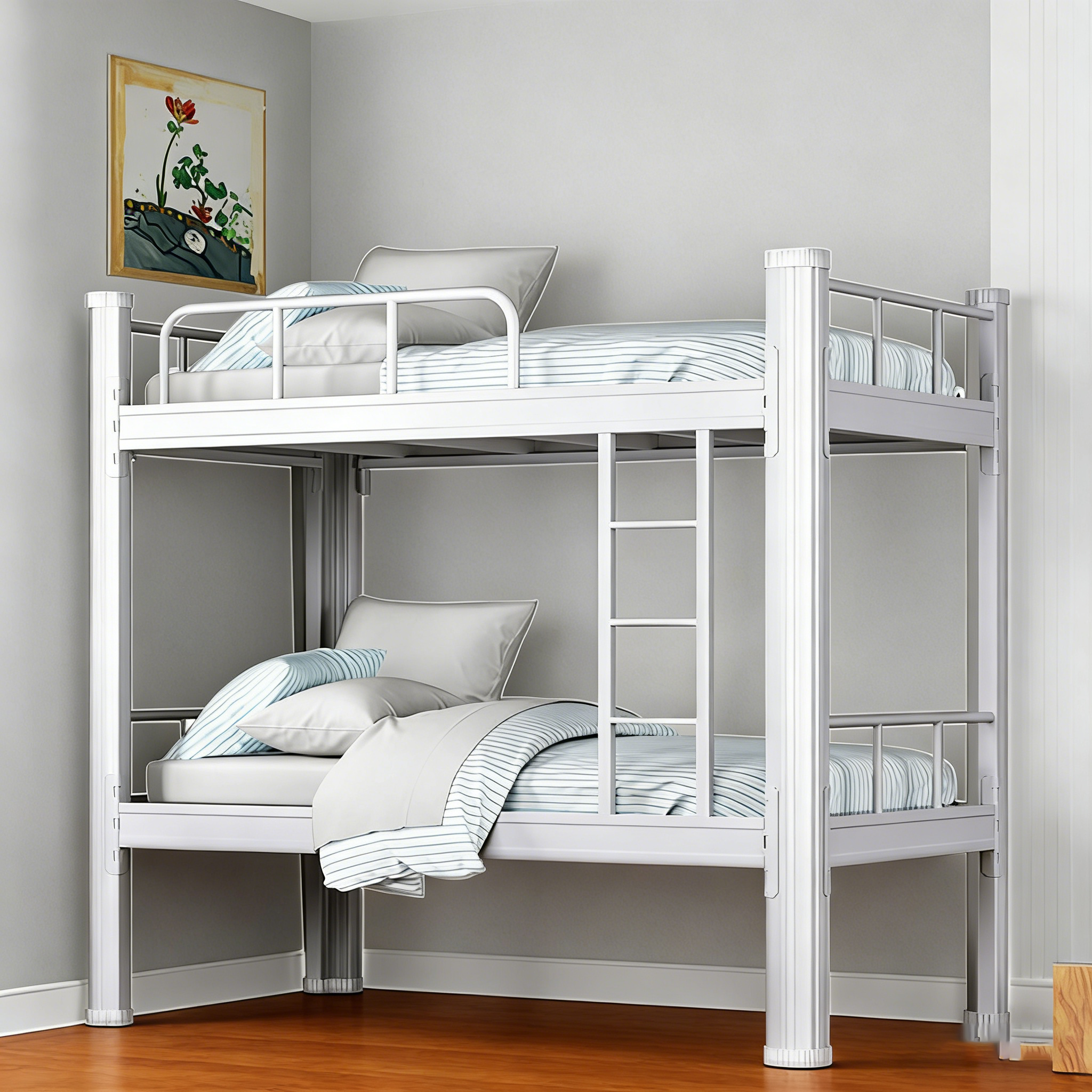 Premium Custom Steel Double Bunk Bed for Adults, Durable and Sturdy Frame with High-Quality Construction for Long-Term Use
