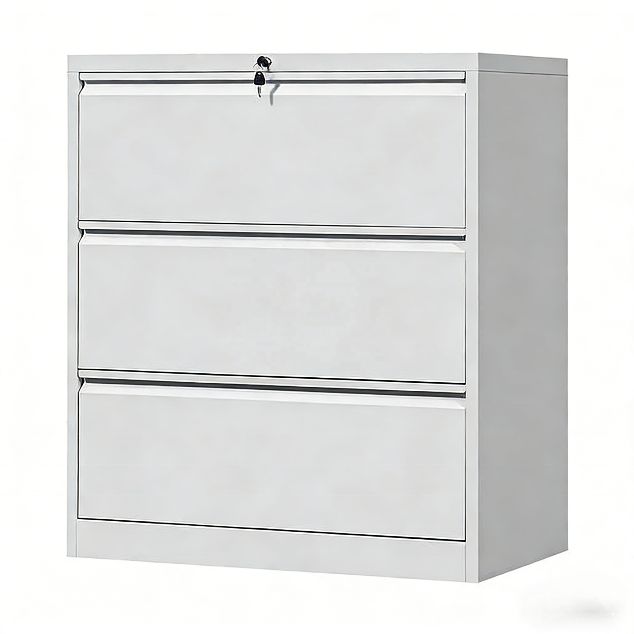 3-Drawer Lateral Mobile Metal File Cabinet Vertical A3 Paper Storage Affordable Pedestal for Office or Home Use