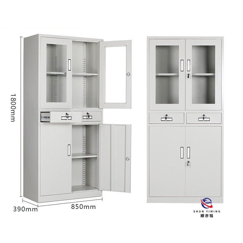 Wholesale KD Steel Office Cabinet Modern Metal Storage Locker with Adjustable Shelves for Commercial Use High Quality