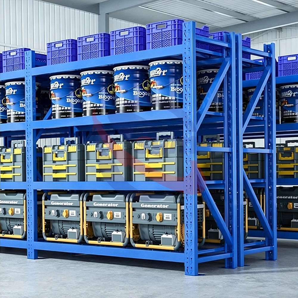 Industrial Shelves for E-commerce Warehouse Packing Station and Heavy Duty Steel Storage Racking Rack
