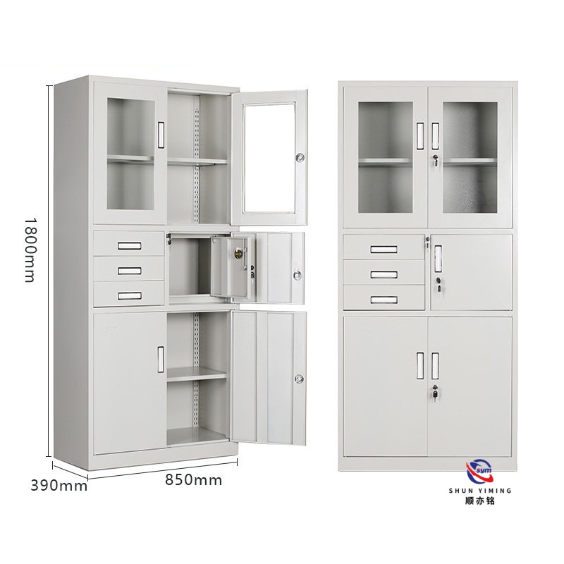 Wholesale Modern Steel Storage Cabinet Metal Office Cupboard with Swing Doors for Commercial Document Management