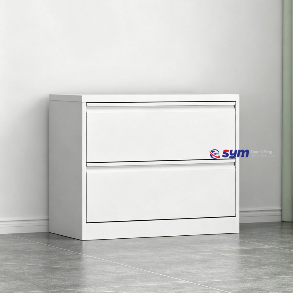 High Capacity Steel Lateral File Cabinet for Legal Folders, Metal Office File Organizer with Full Extension Slides