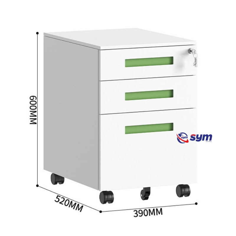 Wholesale 3 Drawer Metal Mobile Pedestal at Factory Price, Heavy Duty Steel Under Desk File Cabinet Bulk Supplier