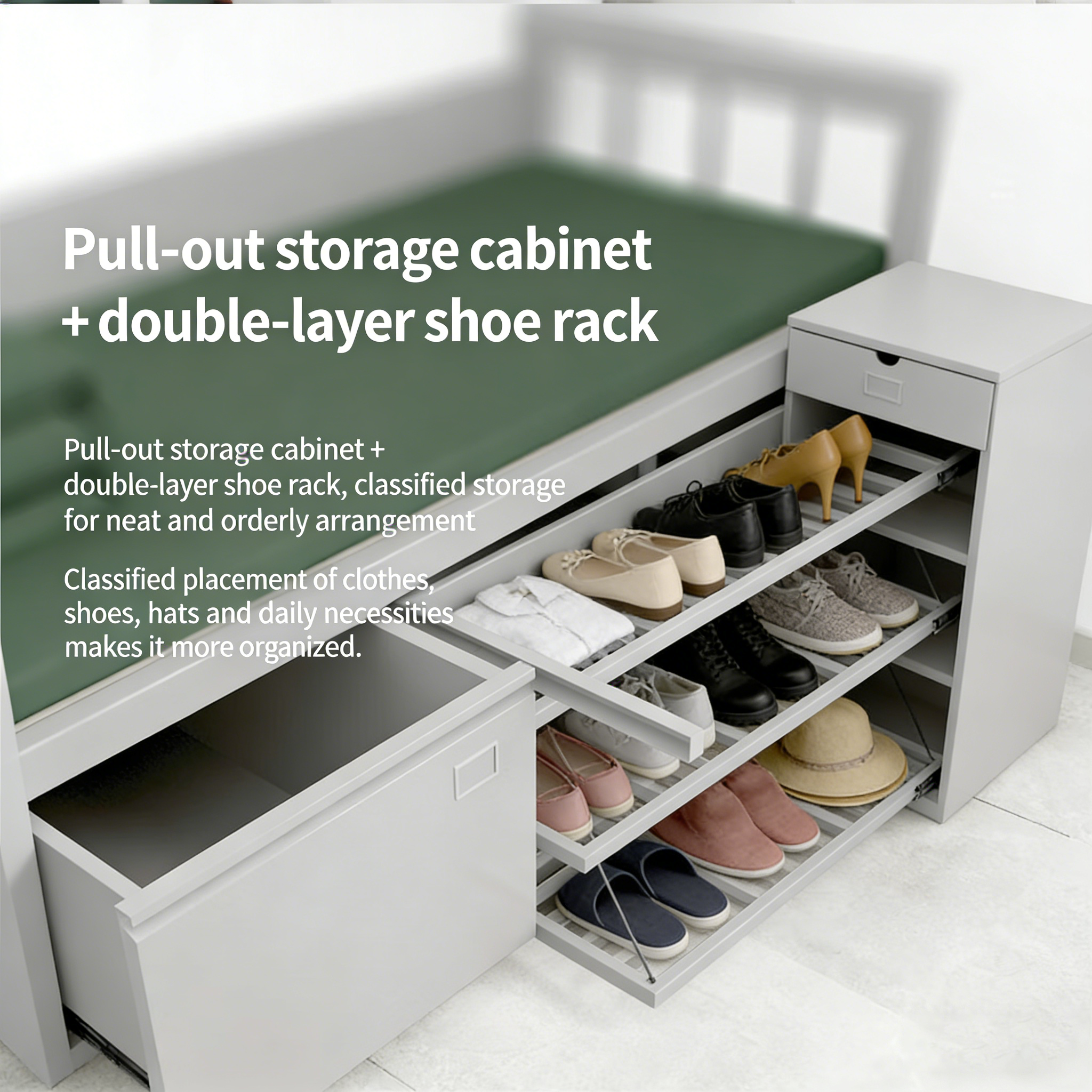 Modern School Dormitory Student Iron Double Decker Bunk Bed, Steel Pipe Frame Construction for Space-Saving Accommodation