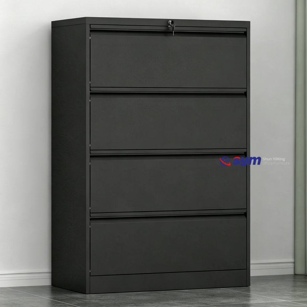 Extra Deep Vertical Steel File Cabinet, Large Capacity Metal Document Archive Cupboard for Accounting Department