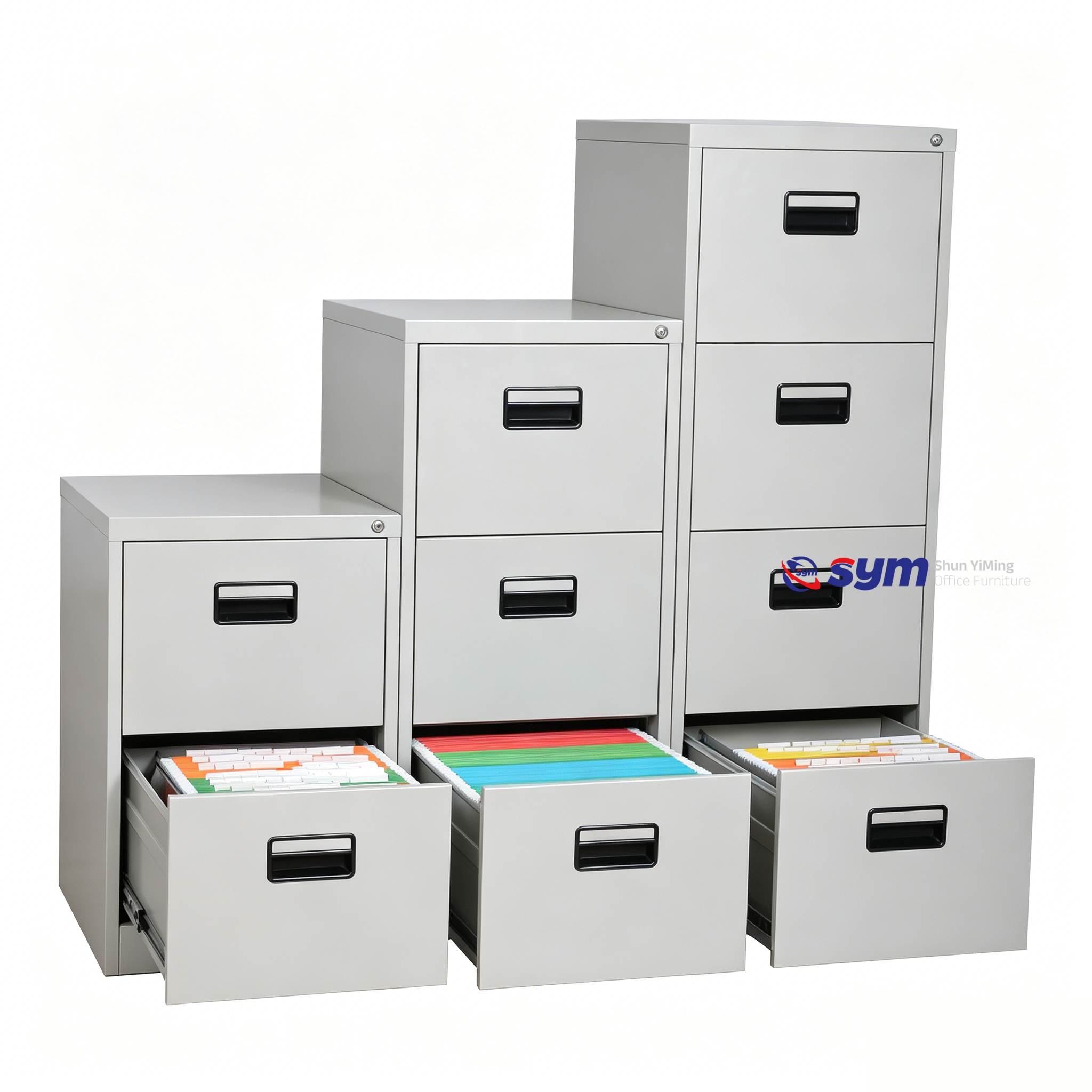 Fireproof Steel Lateral File Cabinet, High Temperature Resistant Metal Document Safe Storage Cabinet with Lock Set
