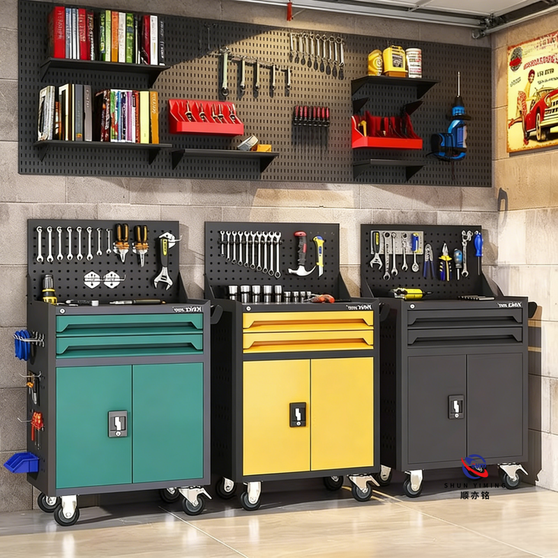 Low-Cost Multi-Functional Auto Repair Workshop Cabinet Trolley Iron Metal Modern Design Tool Box Trolley Adjustable Storage