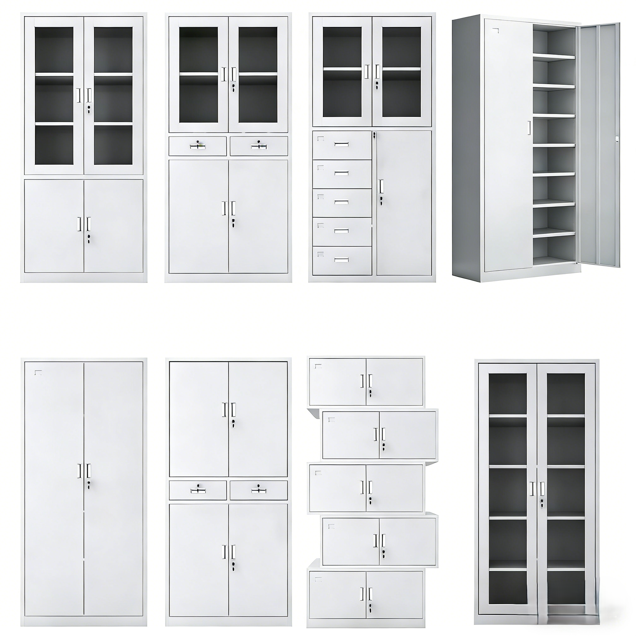 Metal Office File Cabinet with 2 Doors and Steel Drawers Storage Drawer Chest for Office Equipment Organization