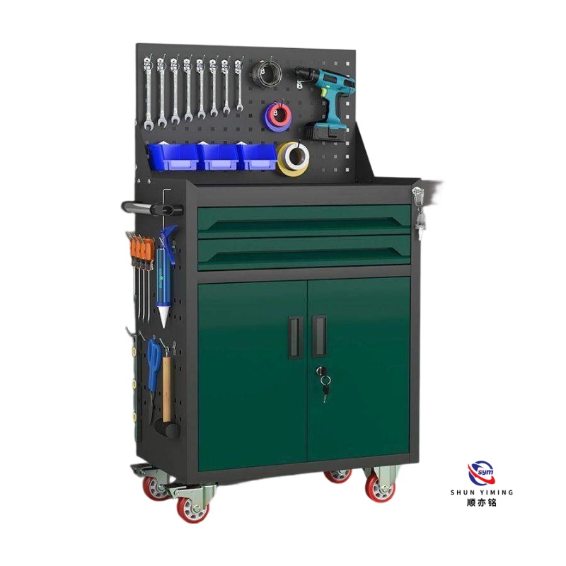 Durable 5 Drawer Mobile Tool Trolley, Heavy Duty Steel Rolling Cabinet with Lockable Wheels for Industrial Storage