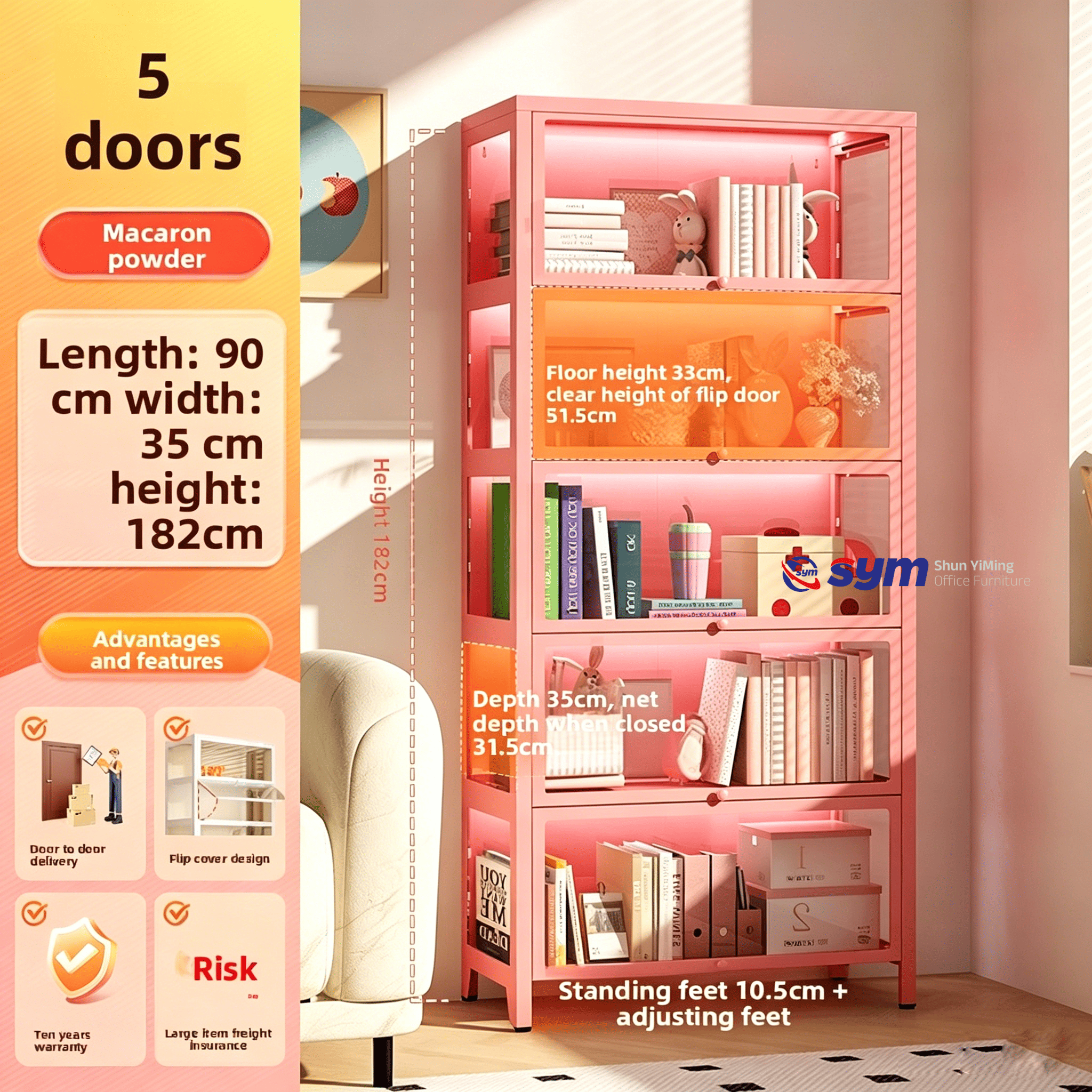 Anti-shatter Tempered Glass Display Cabinet for Action Figures, Sturdy Steel Frame Metal Curio Cabinet with Lock