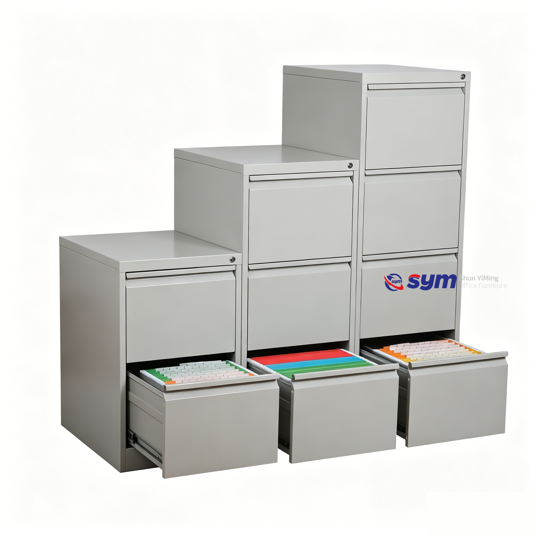 Fireproof Steel Lateral File Cabinet, High Temperature Resistant Metal Document Safe Storage Cabinet with Lock Set