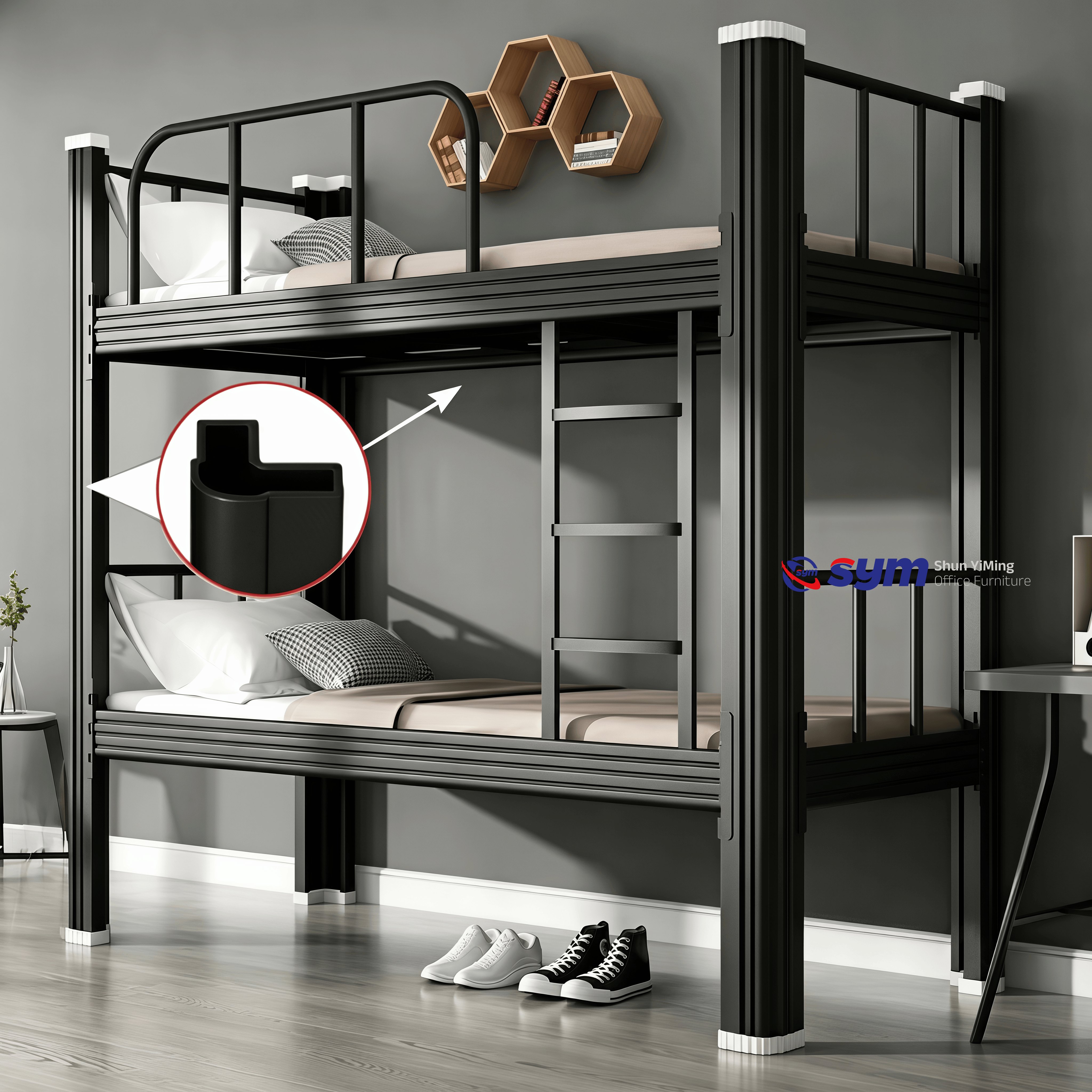 Space Optimizer Steel Metal Bed Frame, High Clearance Platform Bed Base for School & Campus Housing Projects