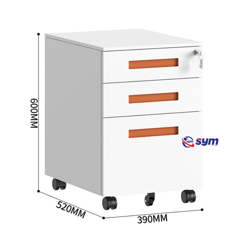 Wholesale 3 Drawer Metal Mobile Pedestal at Factory Price, Heavy Duty Steel Under Desk File Cabinet Bulk Supplier