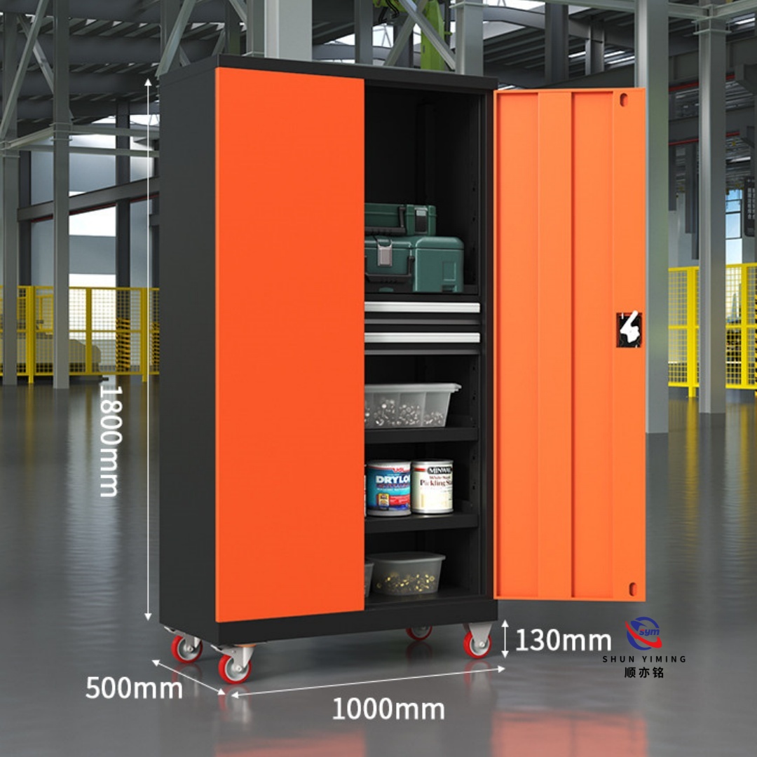 Integrated 4 Drawer Metal Tool Cabinet System, Heavy Duty Steel Garage Storage Organizer Box for Maintenance Lab