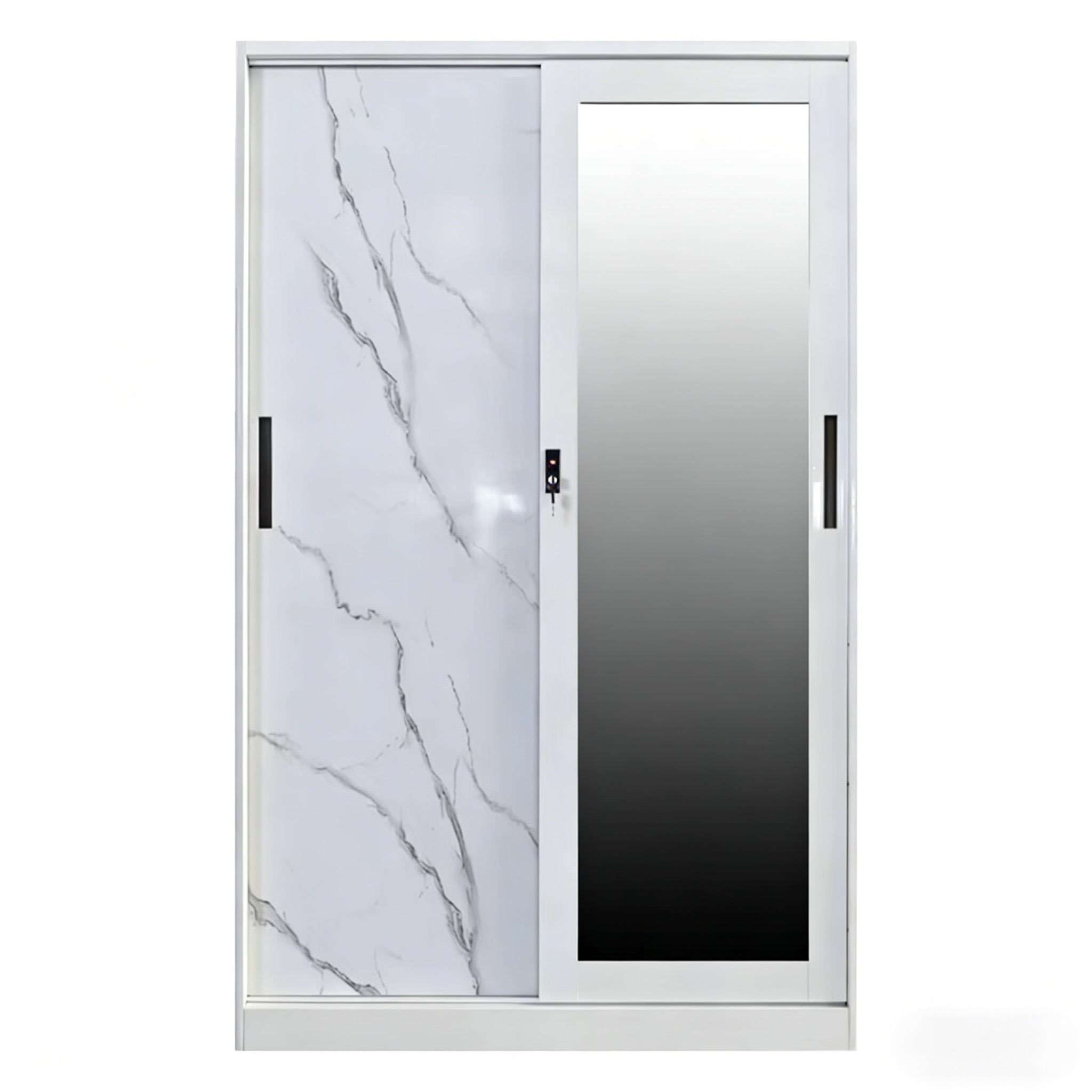 Modern Metal Locker Wardrobe Closet Adjustable Height Sliding Doors Freestanding Apartment Versatile Furniture for Home Bedroom