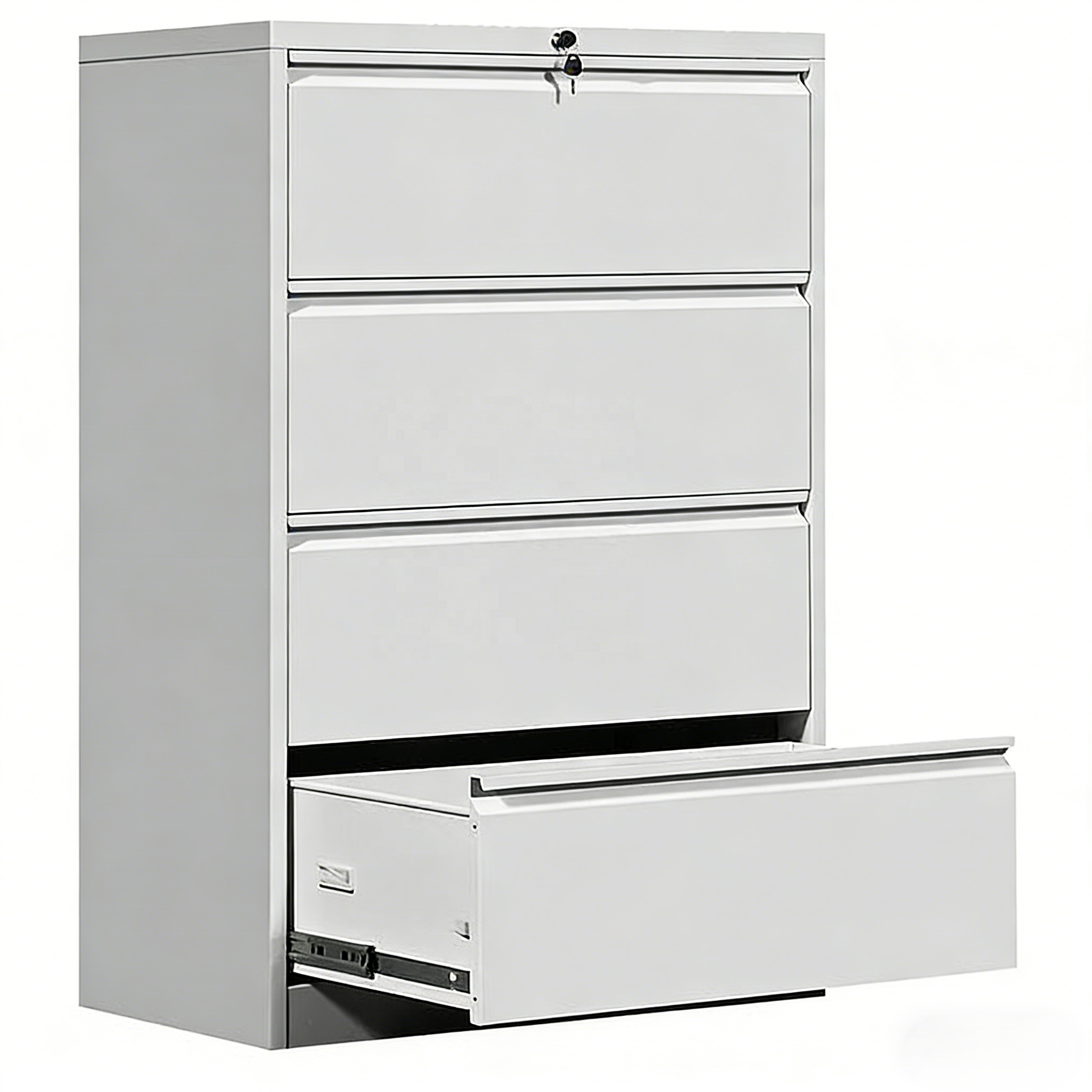 3-Drawer Lateral Mobile Metal File Cabinet Vertical A3 Paper Storage Affordable Pedestal for Office or Home Use