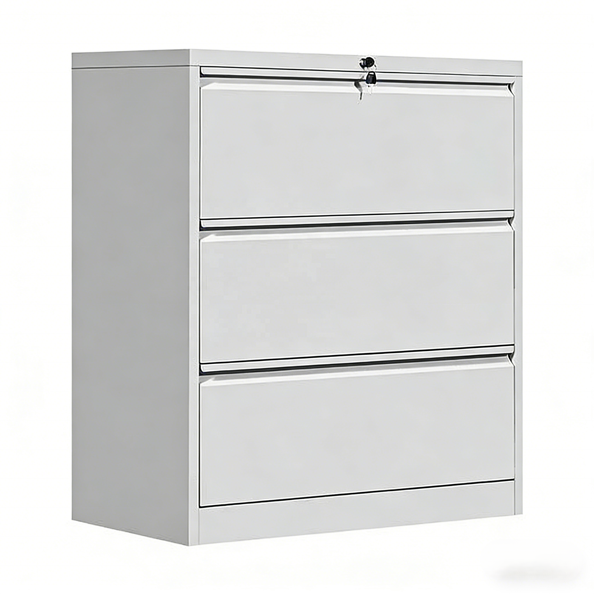 3-Drawer Lateral Mobile Metal File Cabinet Vertical A3 Paper Storage Affordable Pedestal for Office or Home Use