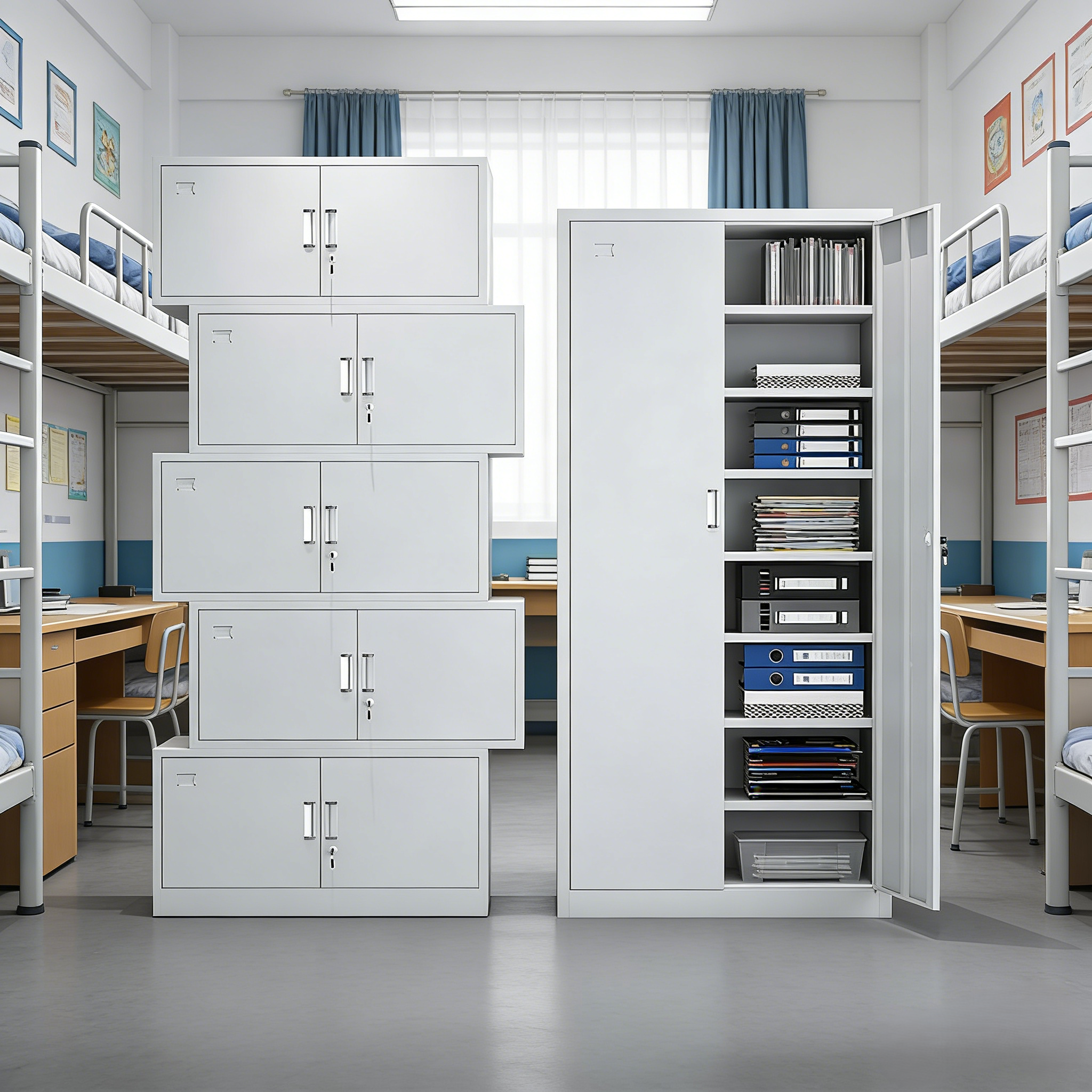 Metal Office File Cabinet with 2 Doors and Steel Drawers Storage Drawer Chest for Office Equipment Organization