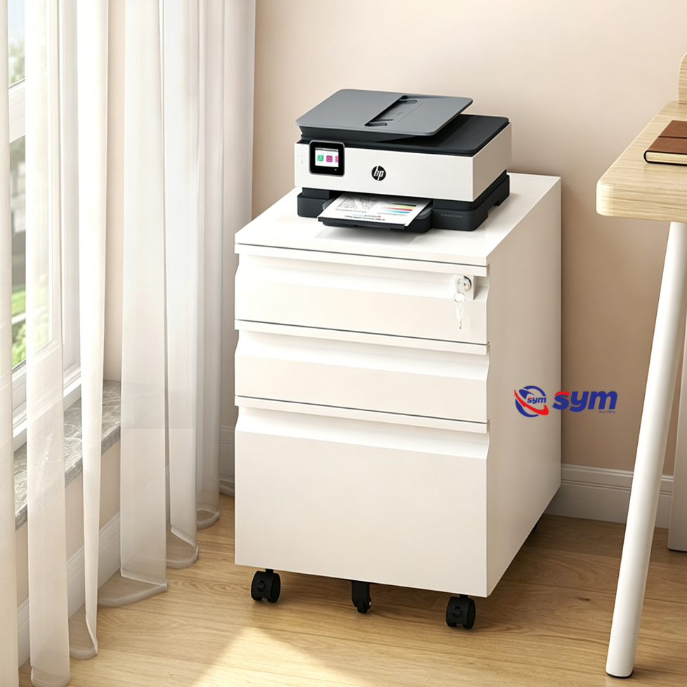 Lightweight Steel Mobile Pedestal 3 Drawer, Metal Under Desk File Cabinet with Quick Installation Guide