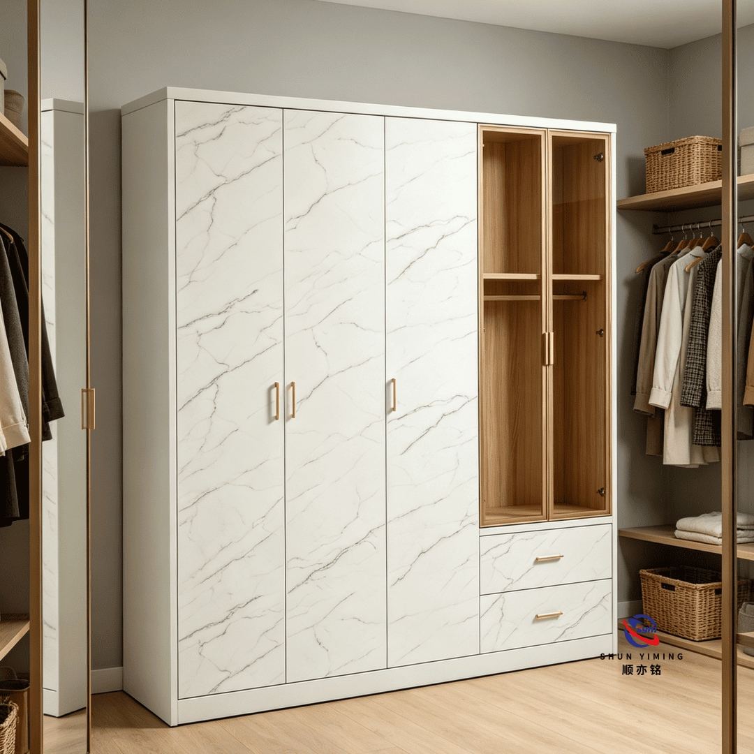 Walk-in Style Printed Steel Wardrobe, High End Metal Bedroom Storage Closet with Custom Graphic Pattern Printing