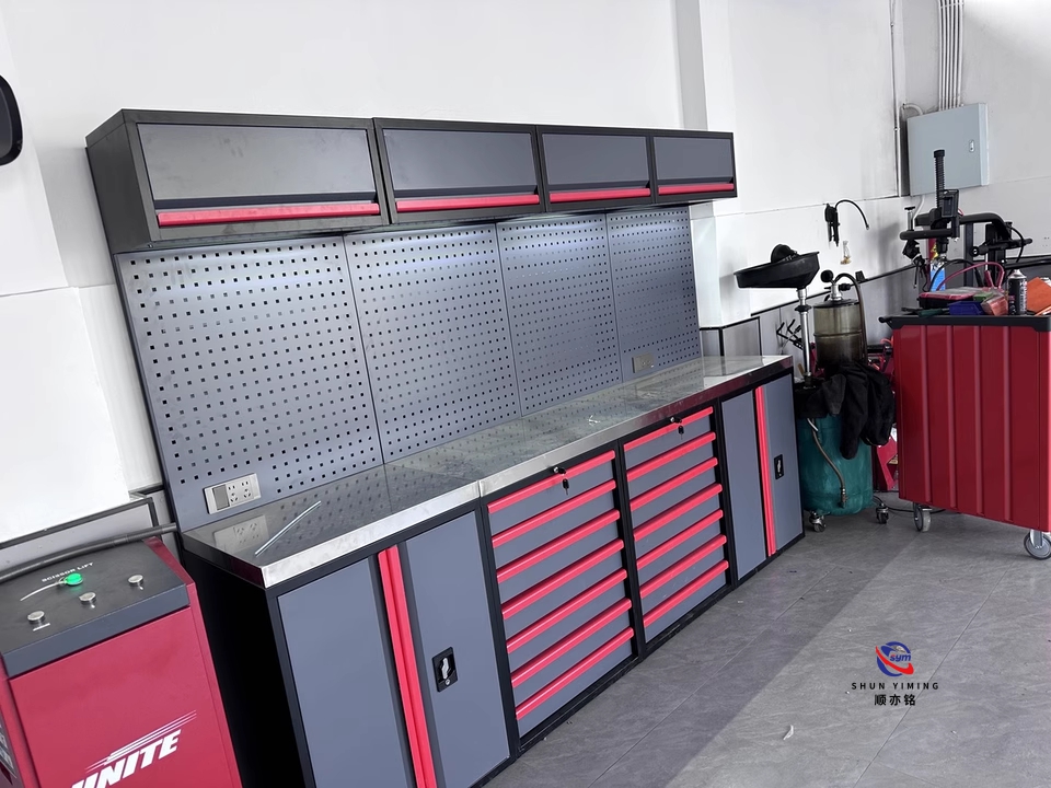 Advanced Metal Workbench Combo, Combined Tool Station with LED Lighting & Magnetic Tool Holder Pegboard