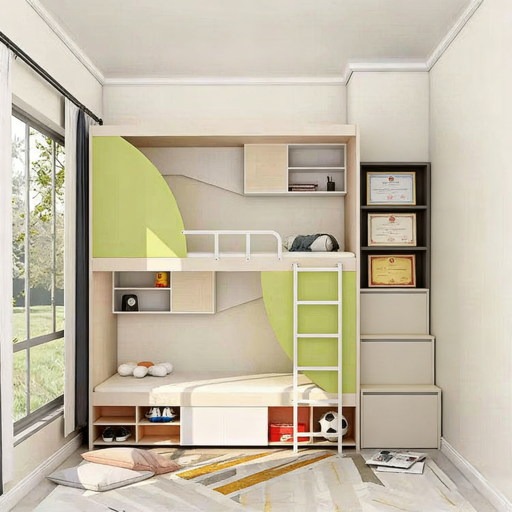 Hot Selling Customize Double Bunk Bed Sound Proof Loft Bed with Curtain Side Ladders for Dormitory Hotel Apartment Hotstel