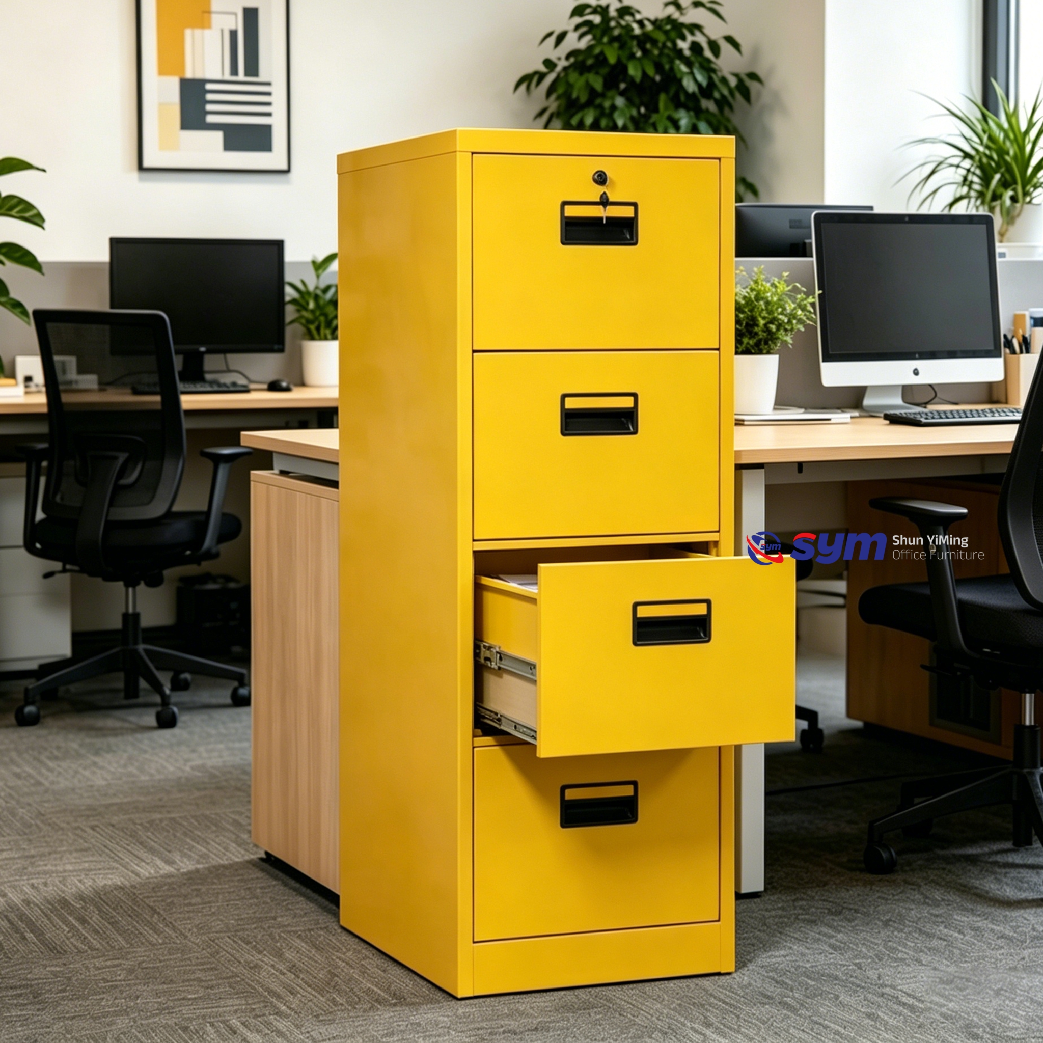 Keyless Access Steel Lateral File Cabinet, Intelligent Metal Document Storage Cabinet for High Security Lab Use