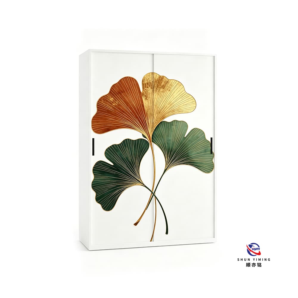 Custom Design Printed Steel Wardrobe, Heavy Duty Metal Bedroom Clothes Cabinet with Eco-friendly UV Printed Door