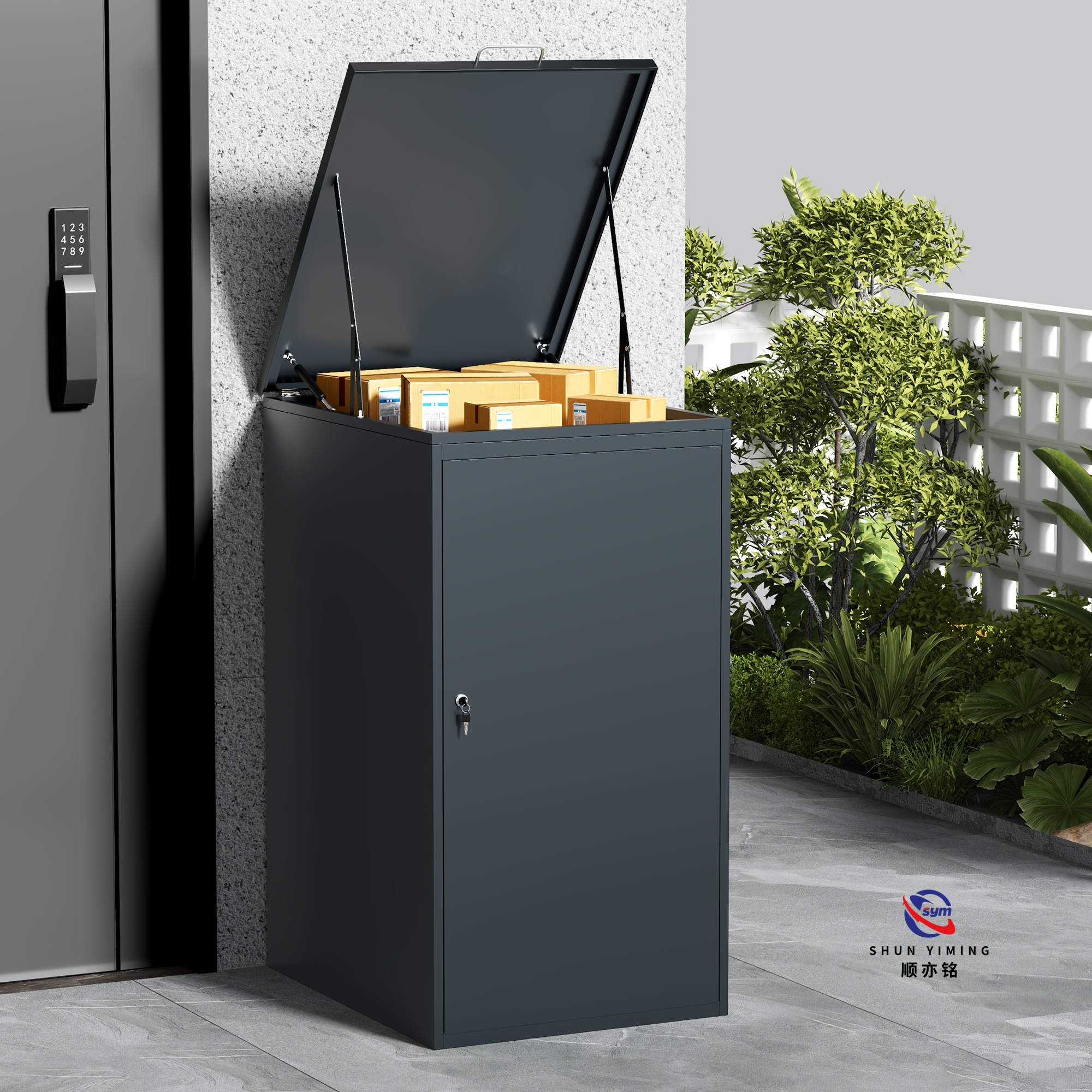 Durable Outdoor Electronic Parcel Locker, Rust-proof Metal Smart Delivery Cabinet for Apartment Complex