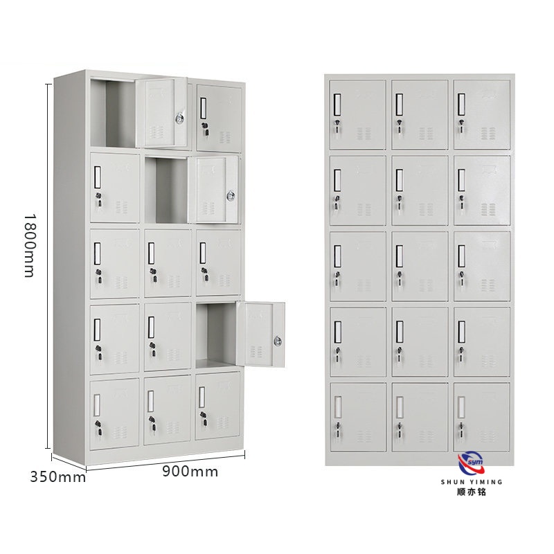 Office Project Steel Filing Cabinet Metal Storage Cupboard with 2 Glass Doors for Modern Interior Design Style