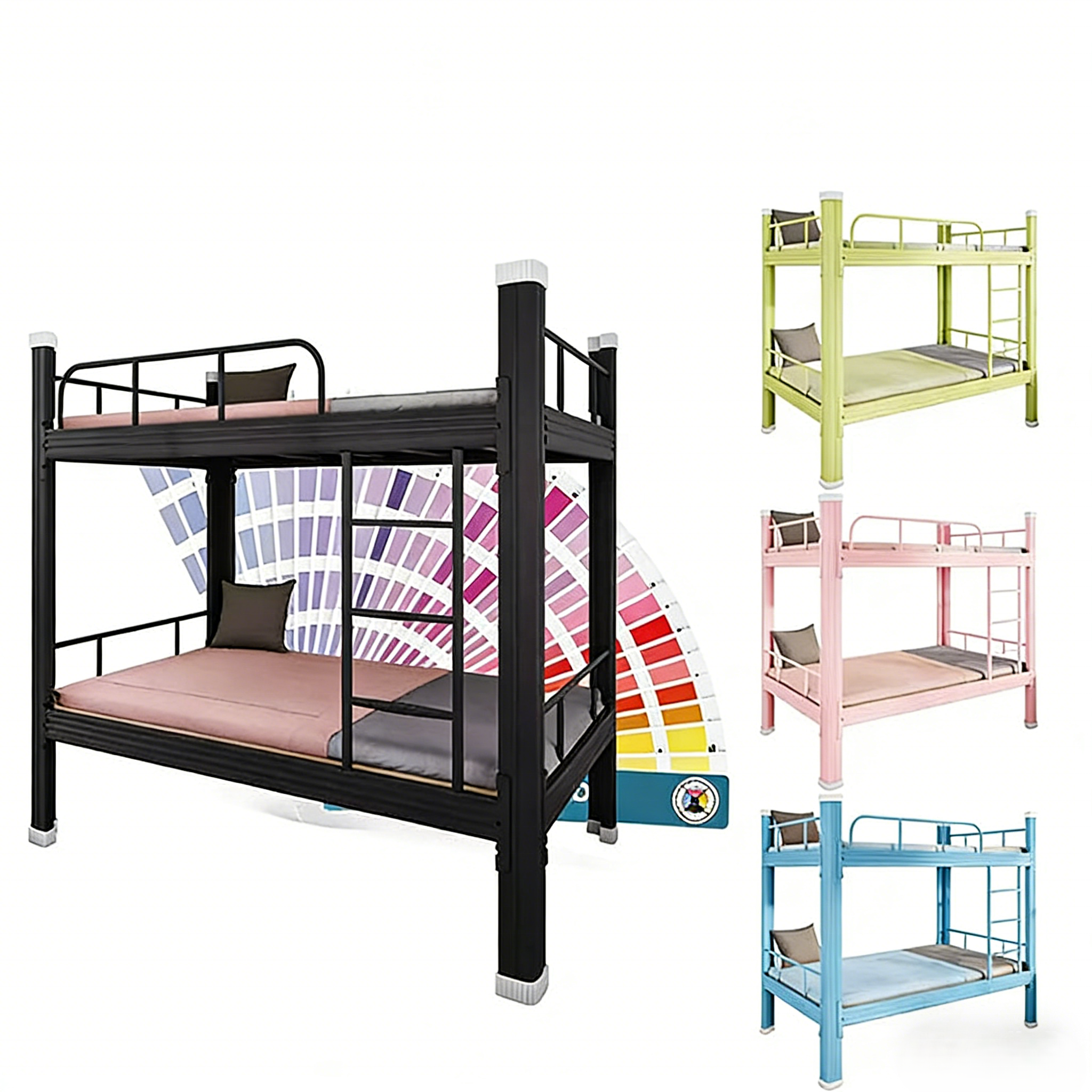 Premium Custom Steel Double Bunk Bed for Adults, Reinforced Heavy-Duty Frame for Long-Lasting Use in Dormitory or Apartment