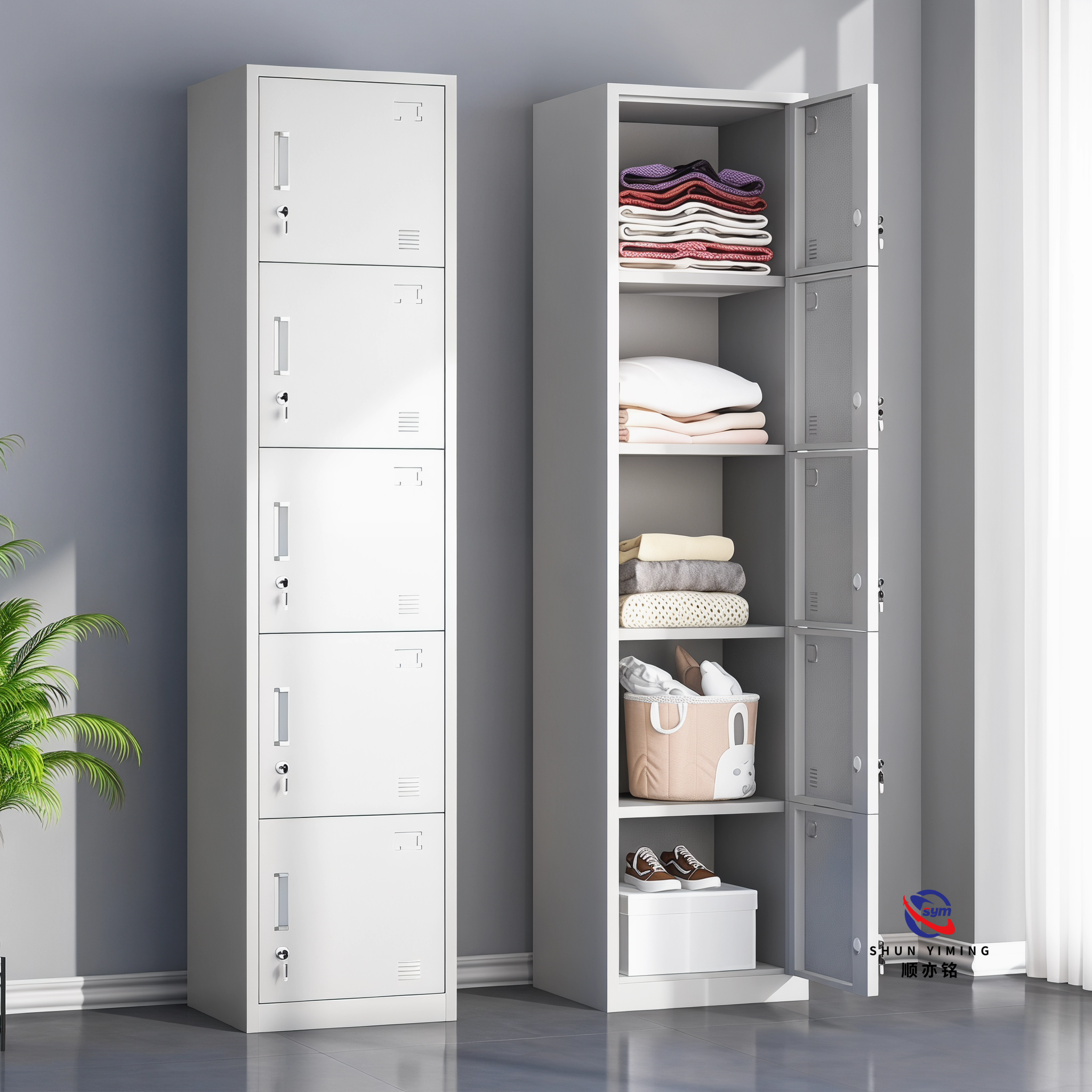 Dismountable Steel Locker with Reinforced Structure, Portable Metal Storage Cabinet for Global Distribution