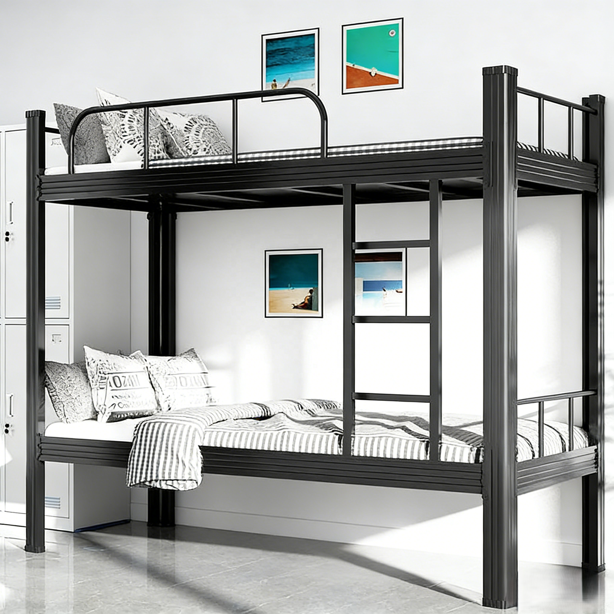 Wholesale Strong Knock Down Double Bunk Bed, Steel Metal Iron Frame for School Dormitory and Adult Residential Use
