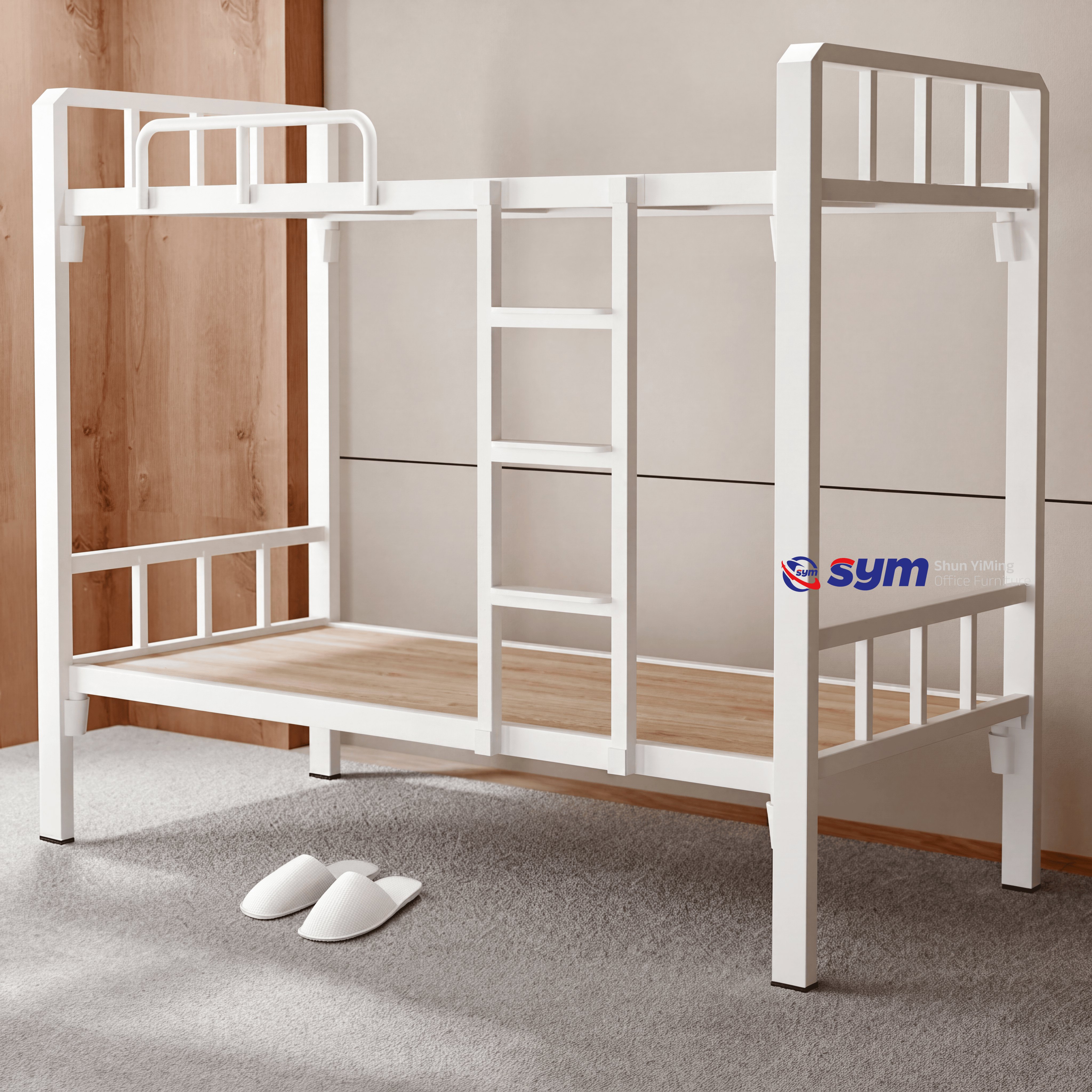 Under-bed Storage Space Metal Bed Frame, Tall Steel Platform Bed Base with Mattress Foundation for Student Dorm